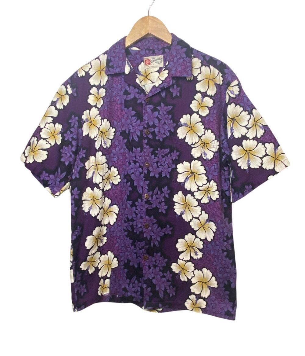 Hilo Hattie Purple 100% Cotton Short Sleeve Hawaiian Shirt Men's Size Medium